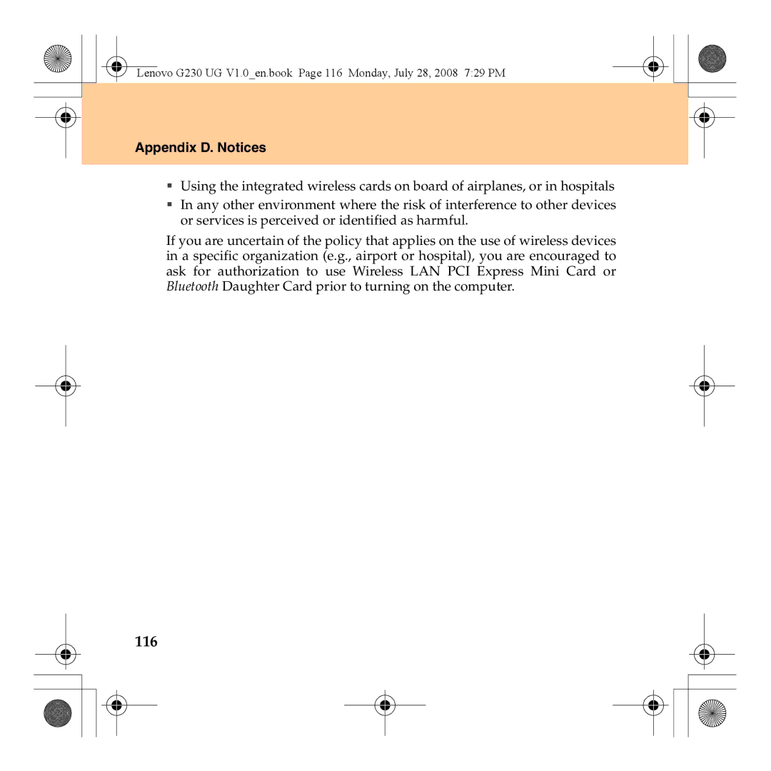 Lenovo 3000 G230 manual 116 