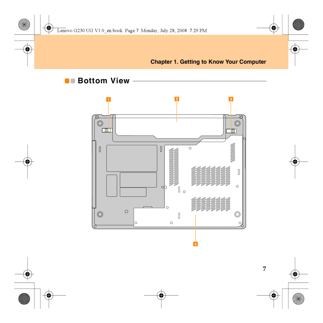 Lenovo 3000 G230 manual Bottom View 