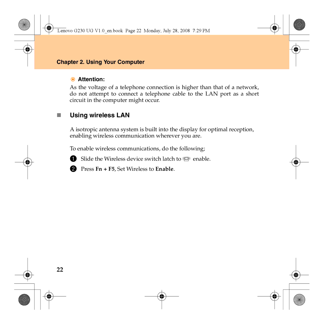 Lenovo 3000 G230 manual „ Using wireless LAN 