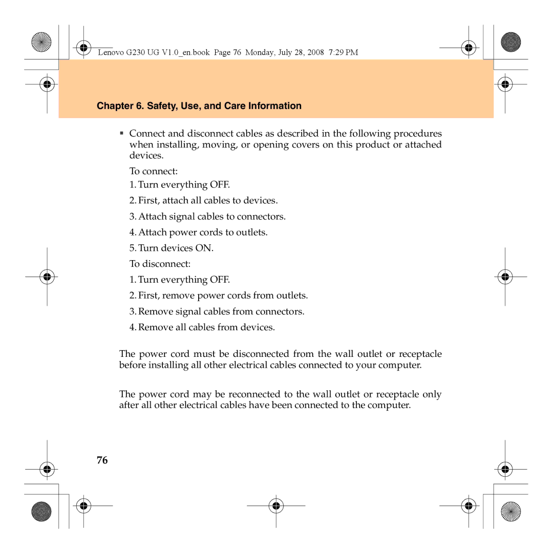 Lenovo 3000 G230 manual Safety, Use, and Care Information 