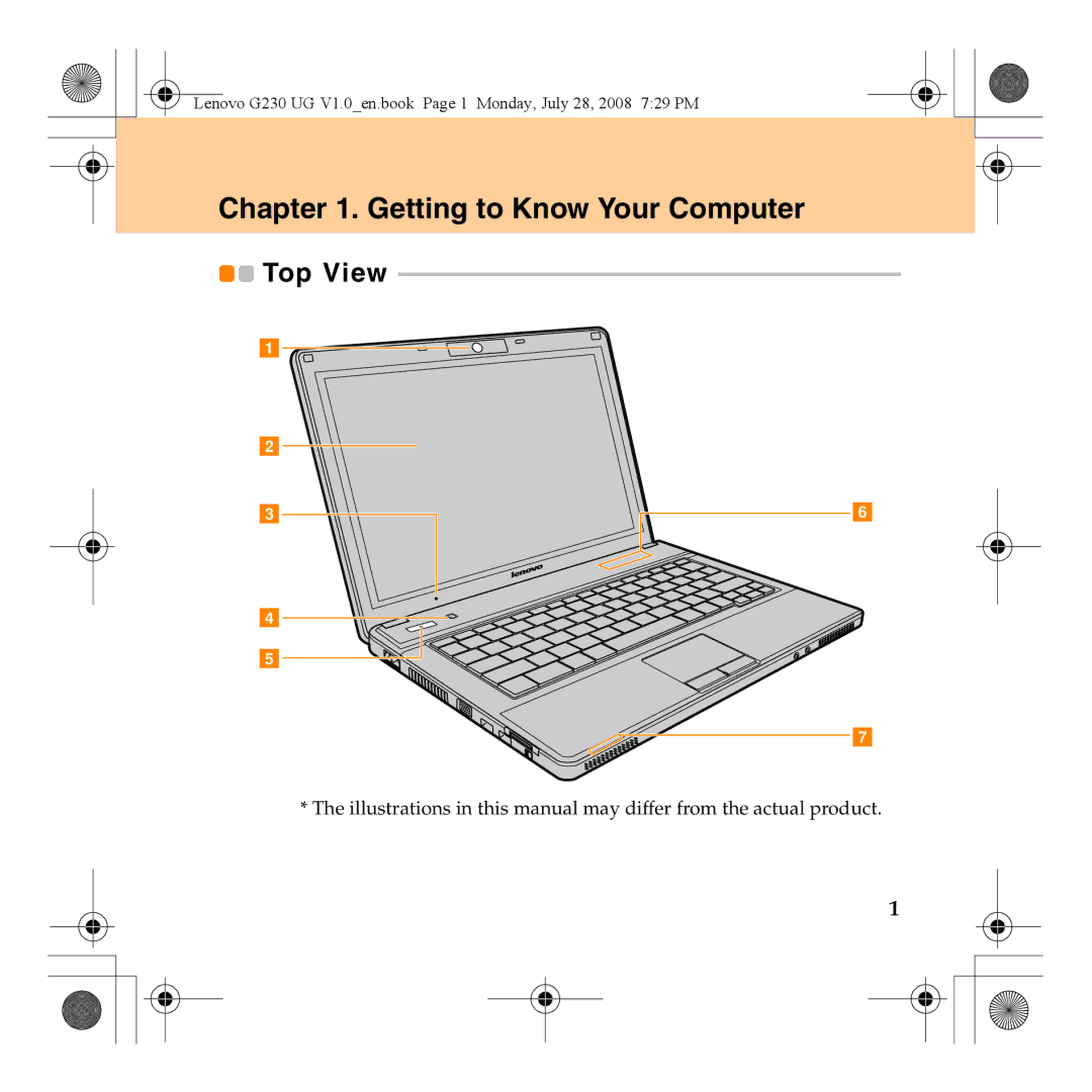 Lenovo 3000 G230 manual Getting to Know Your Computer, Top View 