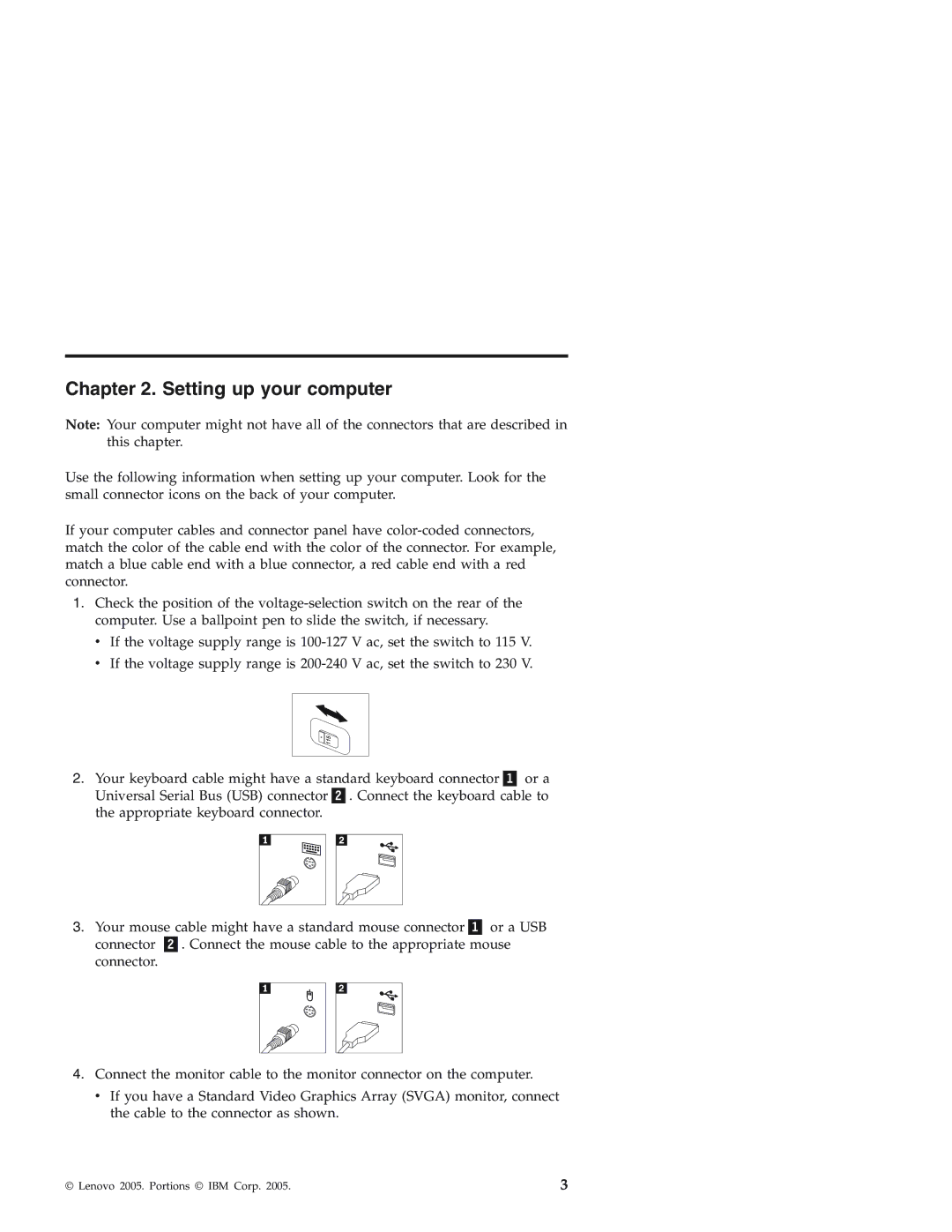 Lenovo 3000 J warranty Setting up your computer 