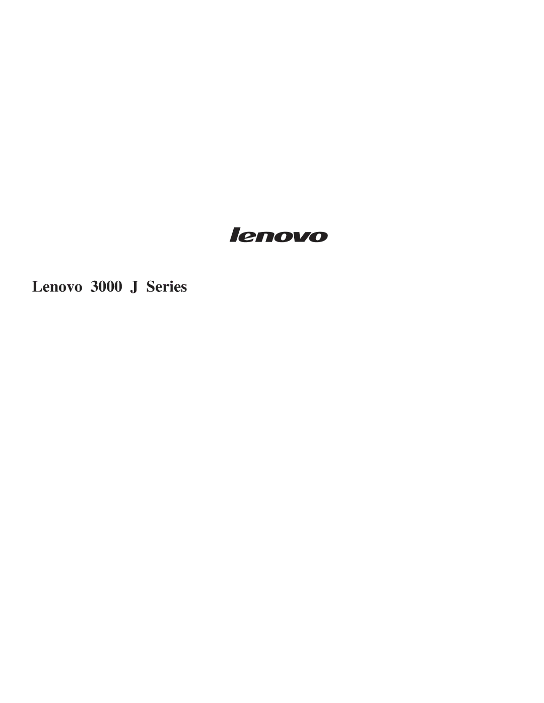 Lenovo manual Lenovo 3000 J Series 