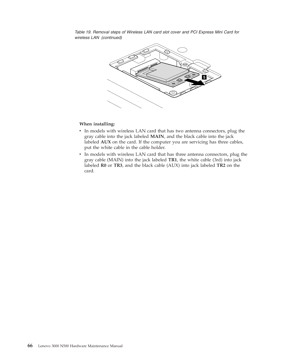 Lenovo 3000 N500 manual When installing 