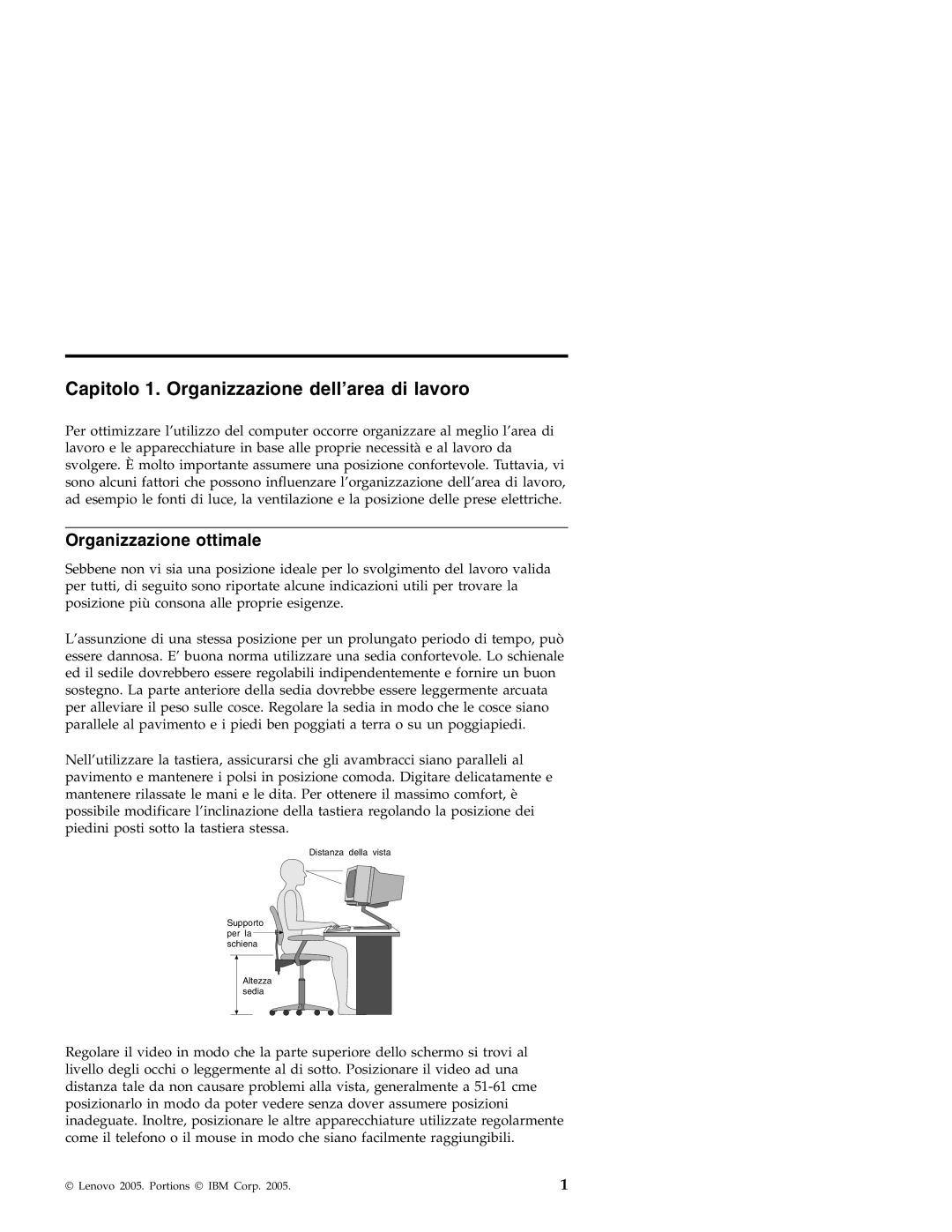 Lenovo 3000 SERIE J manual Capitolo 1. Organizzazione dell’area di lavoro, Organizzazione ottimale 