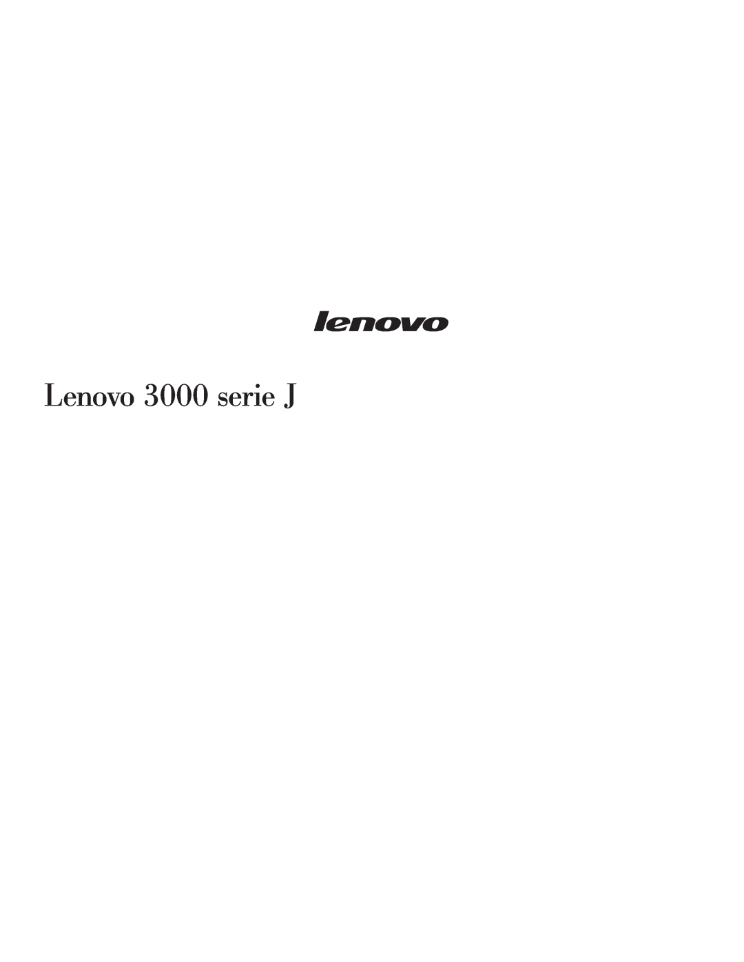 Lenovo 3000 SERIE J manual Lenovo 3000 serie J 