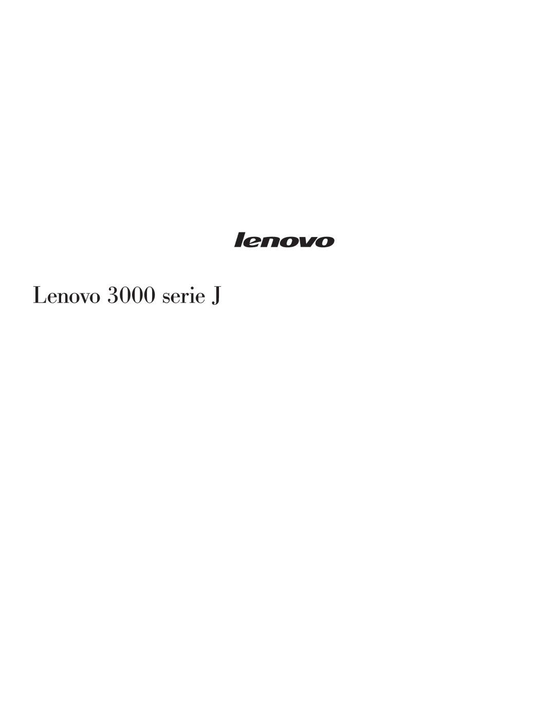 Lenovo 3000 SERIE J manual Lenovo 3000 serie J 