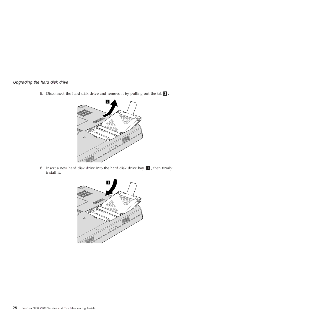 Lenovo 3000 V200 manual Upgrading the hard disk drive 