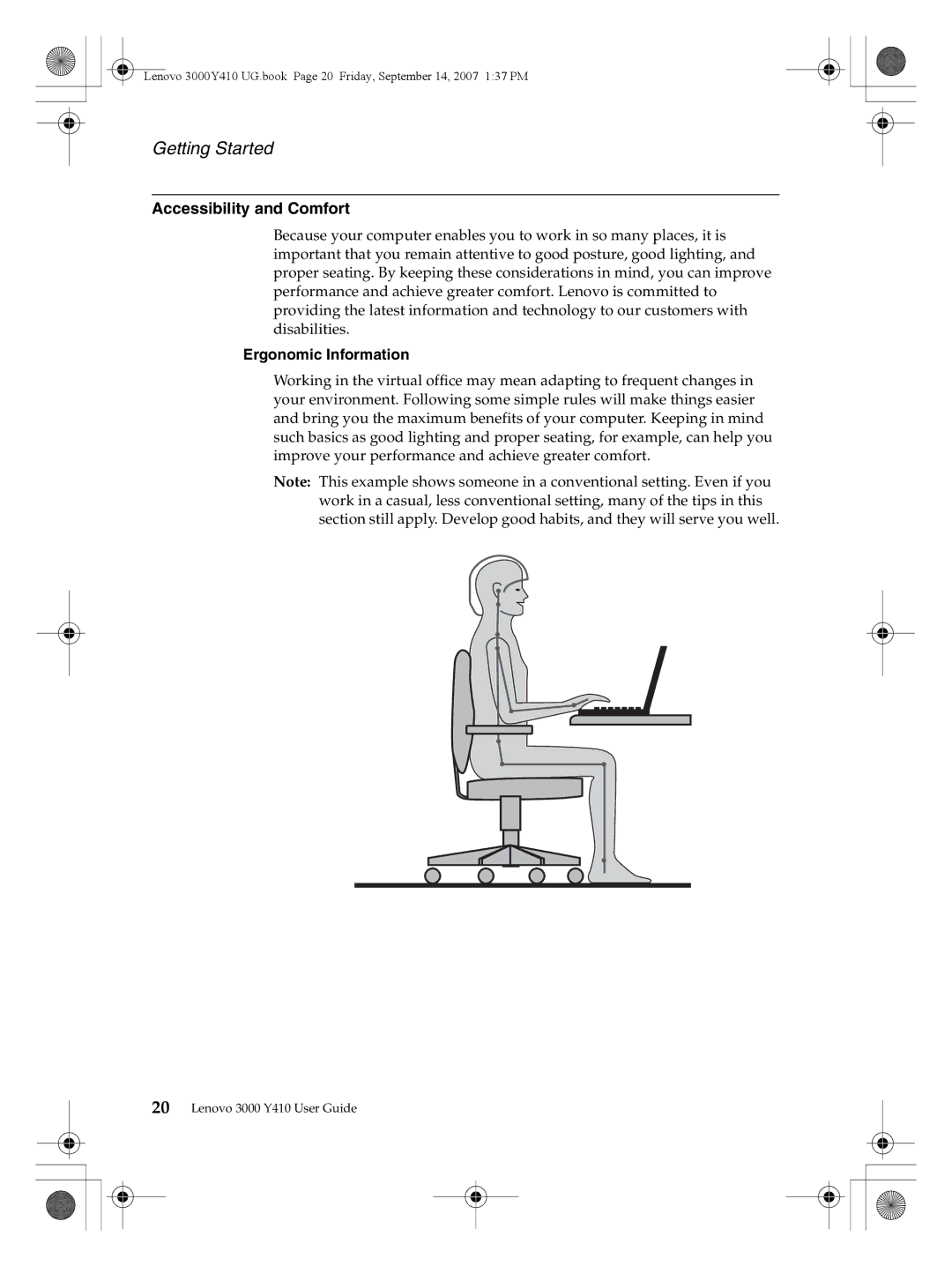 Lenovo 3000 Y410 warranty Accessibility and Comfort, Ergonomic Information 