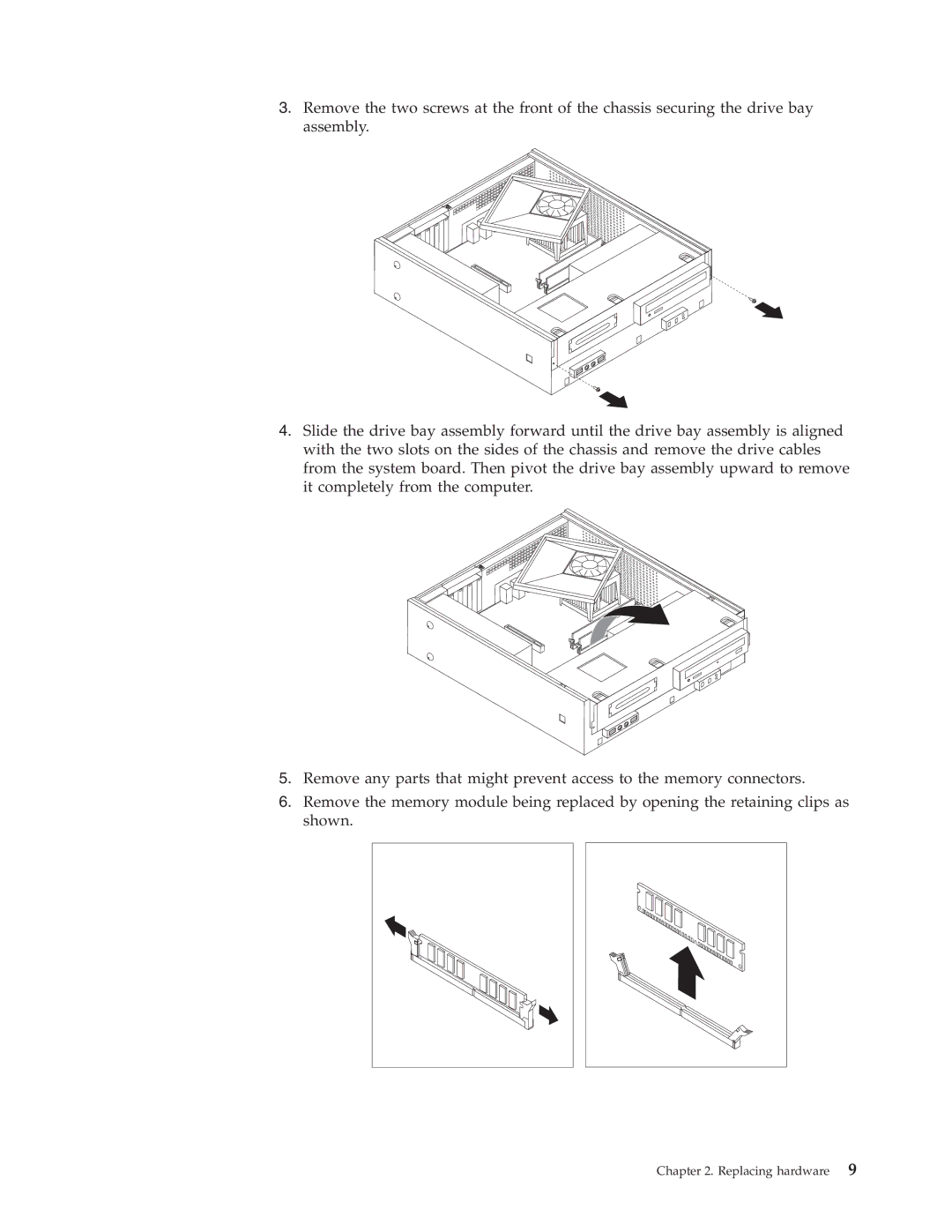 Lenovo 3000 manual Replacing hardware 