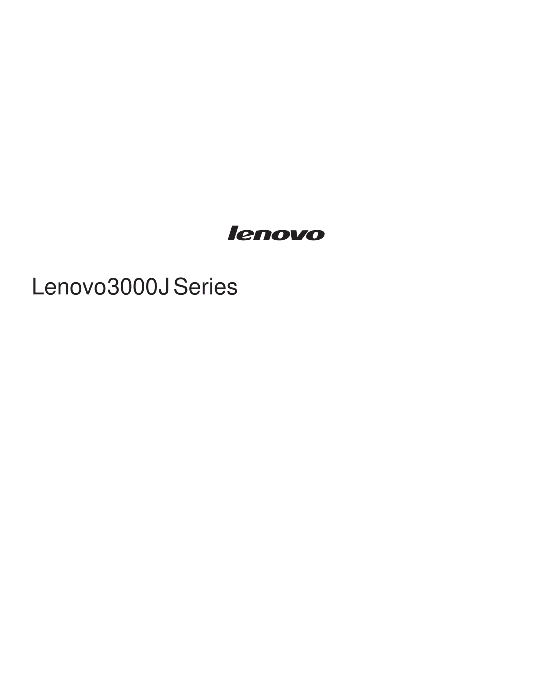 Lenovo manual Lenovo 3000 J Series 