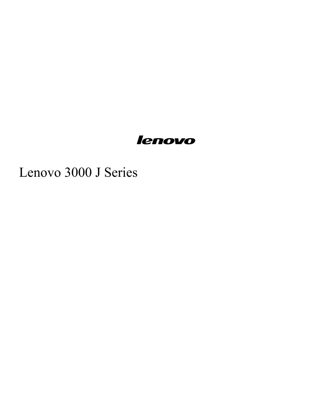 Lenovo manual Lenovo 3000 J Series 