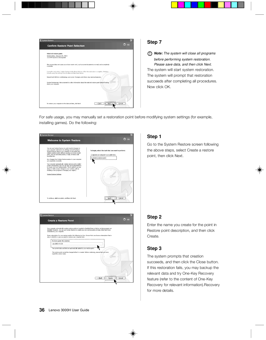 Lenovo 3000H manual Step 