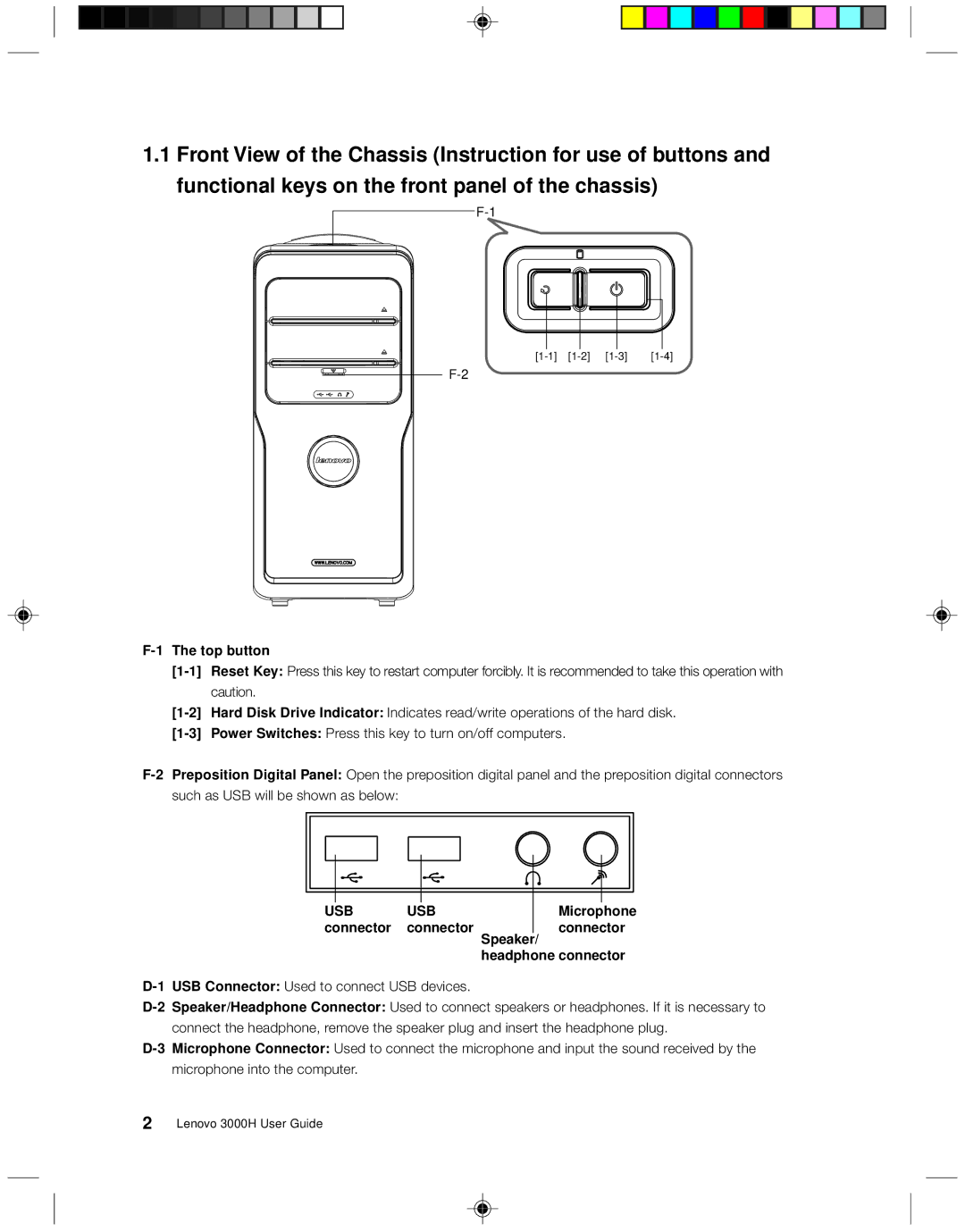 Lenovo 3000H manual Usb 