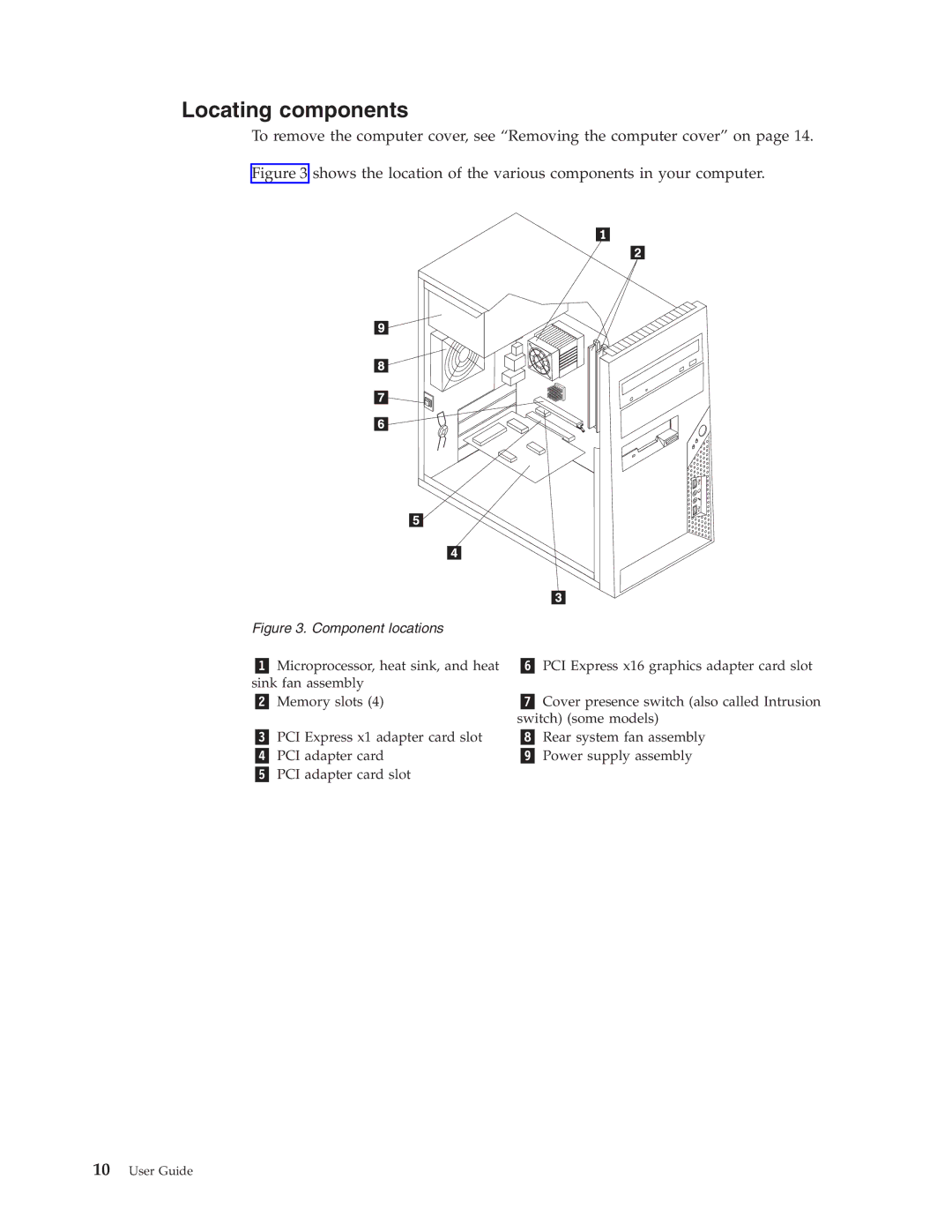 Lenovo 6302, 3063, 3285, 6138, 7347, 7639, 8854, 9728, 8494, 75717628, 7635, 7373, 7484, 7255 Locating components, Component locations 