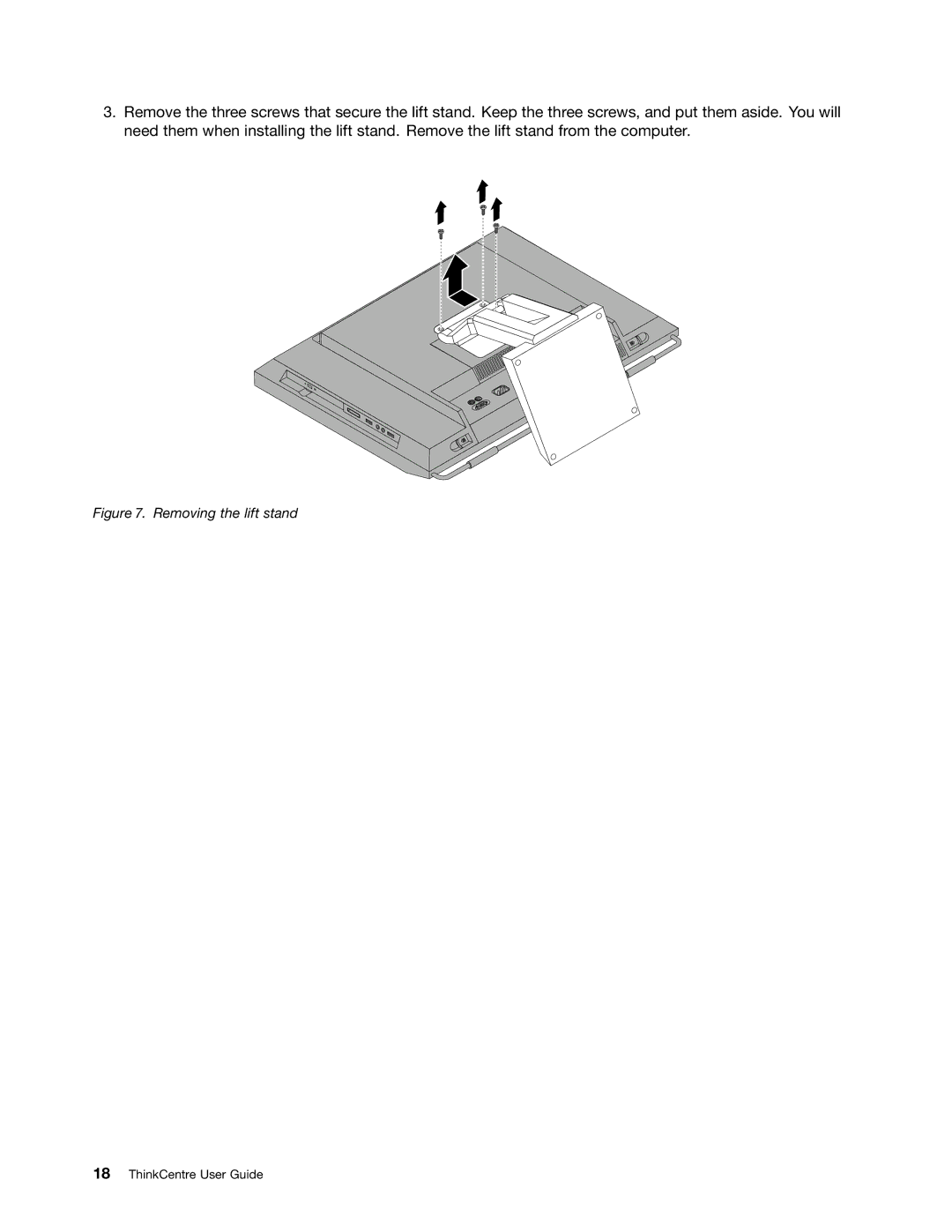 Lenovo 2557, 3091, 3265, 4285, 870, 852, 800, 5205, 5248, 3678, 3650, 3429, 3373, 2471 manual Removing the lift stand 