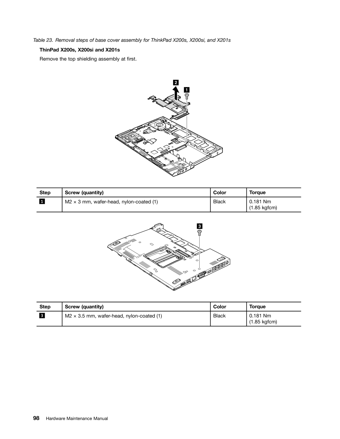 Lenovo 3093AC6 manual ThinPad X200s, X200si and X201s 