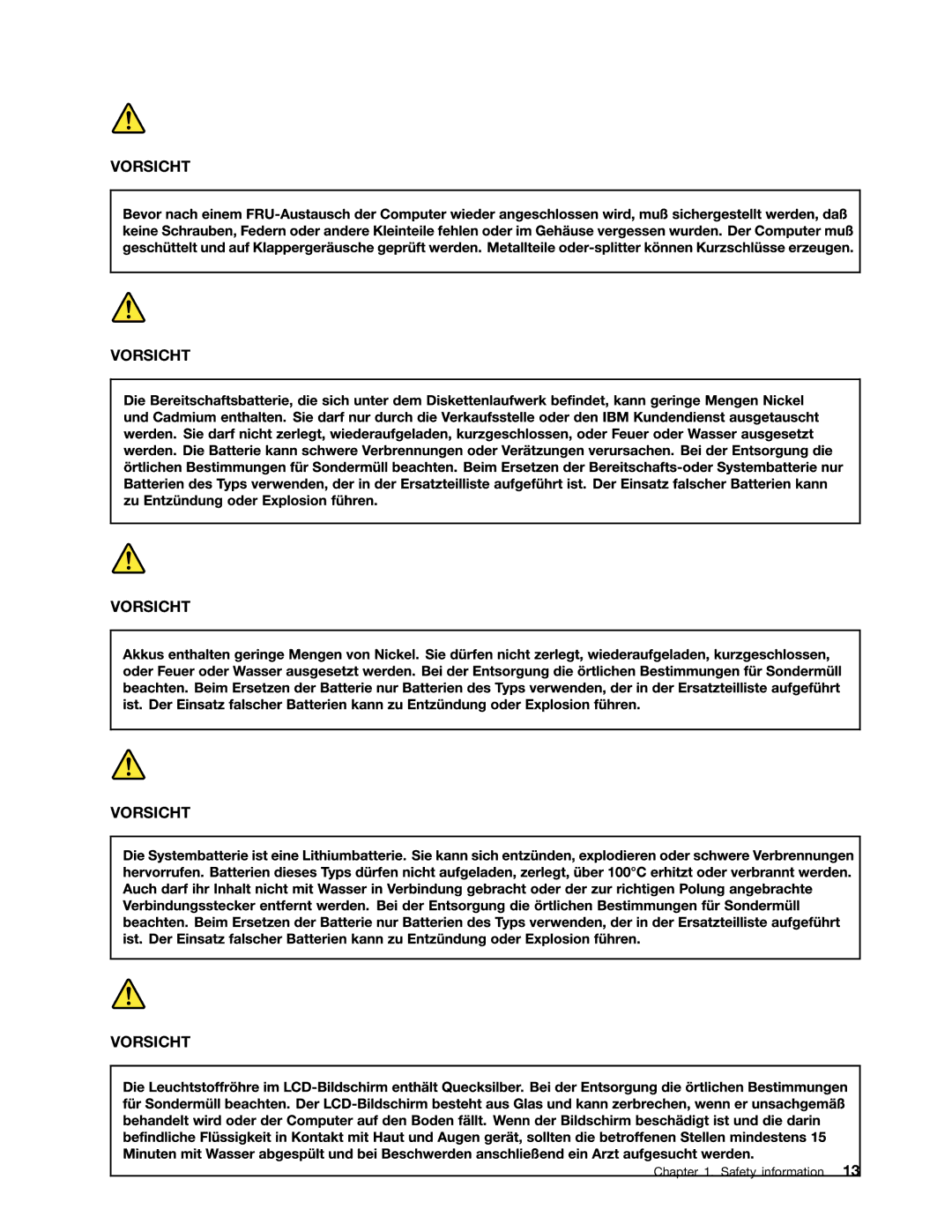 Lenovo 3093AC6 manual Vorsicht 