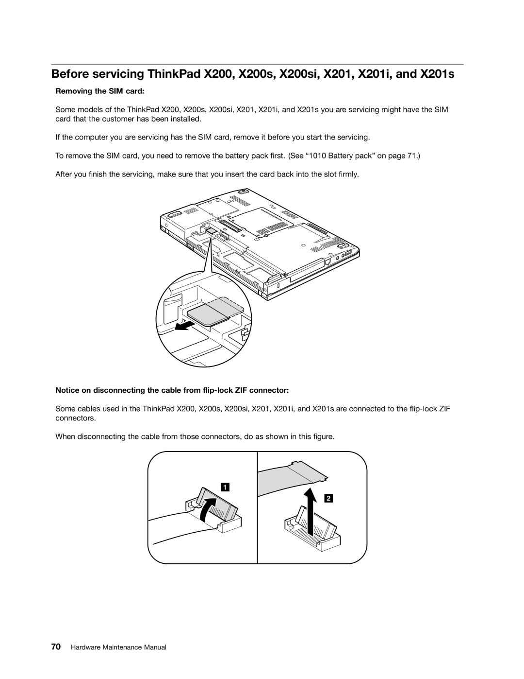 Lenovo 3093AC6 manual Removing the SIM card 