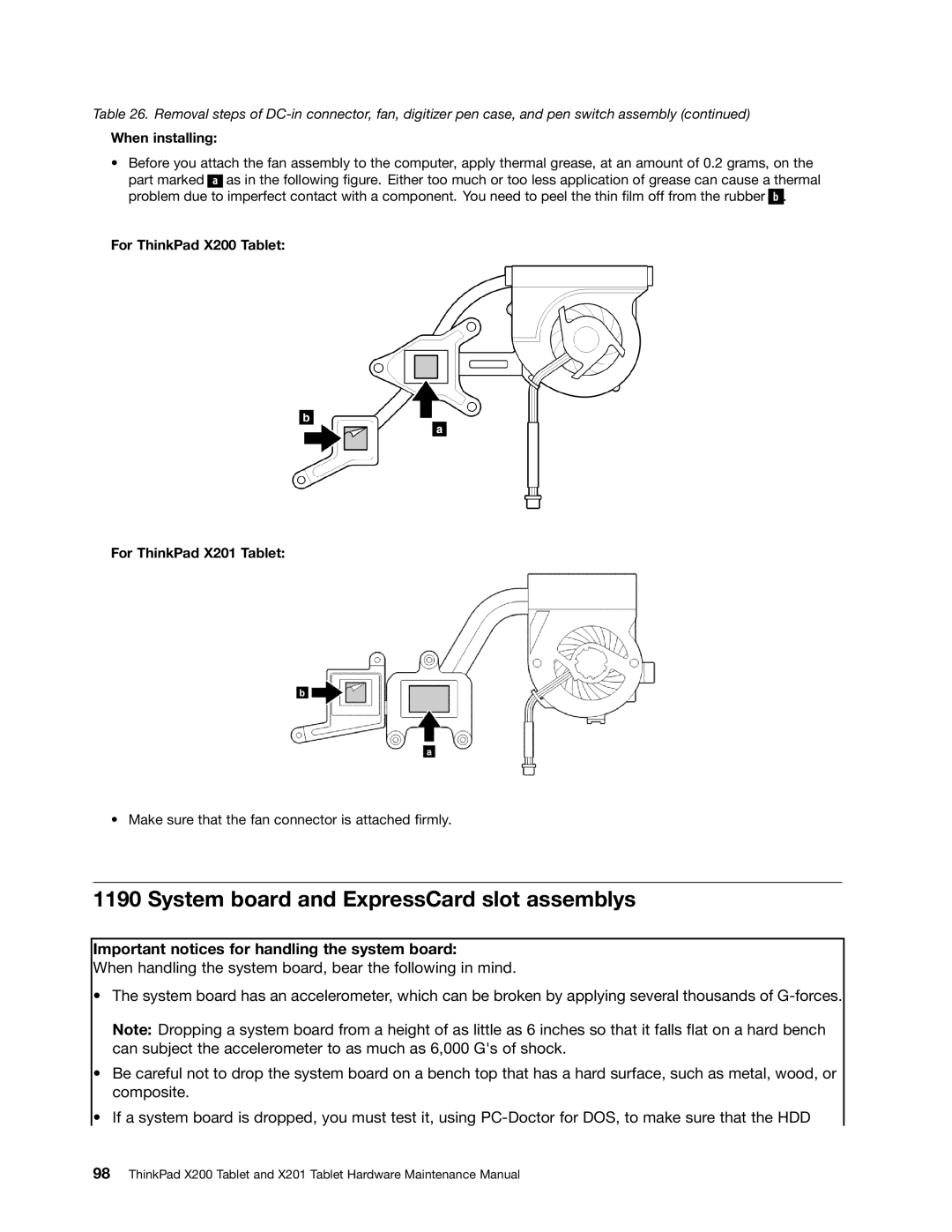 Lenovo 3093AC6 manual System board and ExpressCard slot assemblys, Important notices for handling the system board 