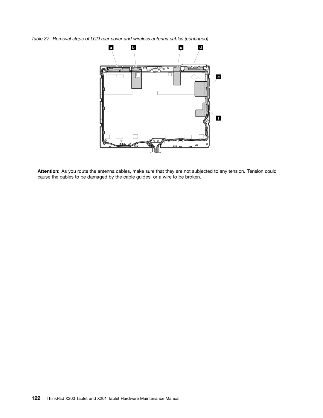 Lenovo 3093AC6 manual Removal steps of LCD rear cover and wireless antenna cables 