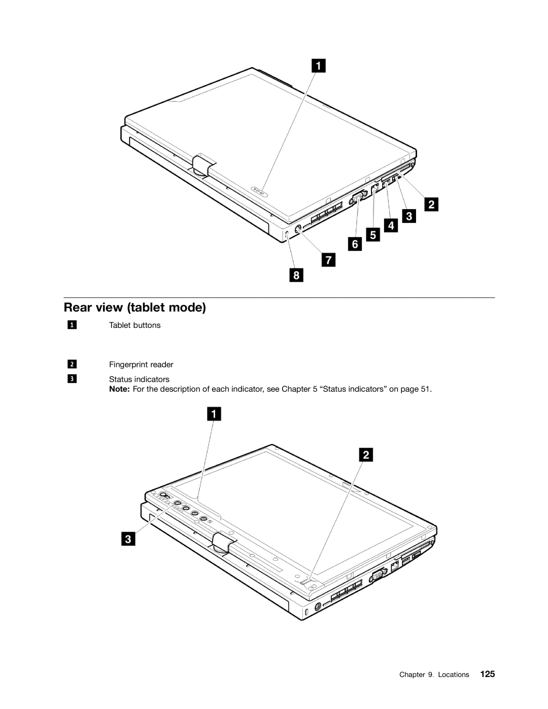 Lenovo 3093AC6 manual Rear view tablet mode 