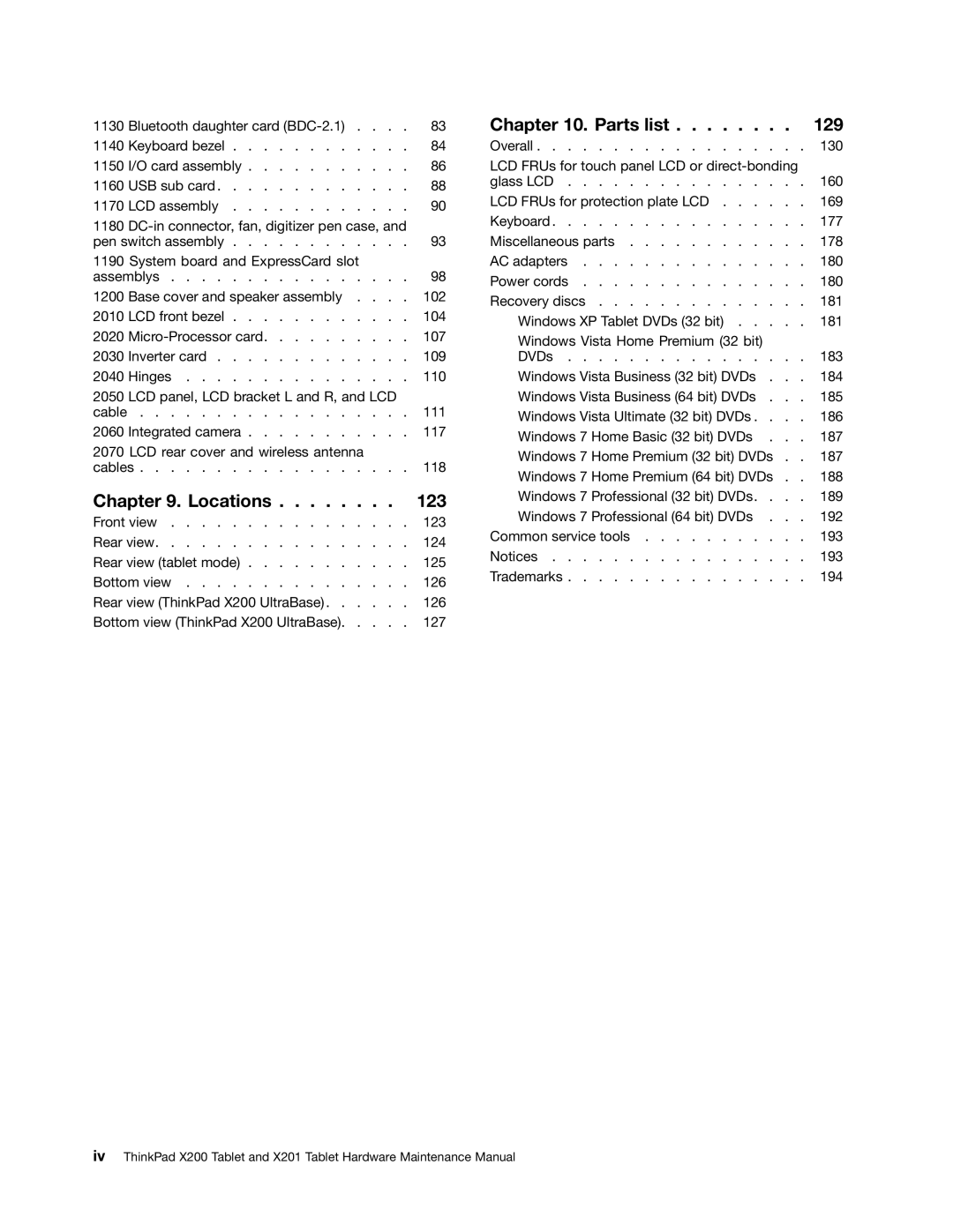 Lenovo 3093AC6 manual Locations 123 