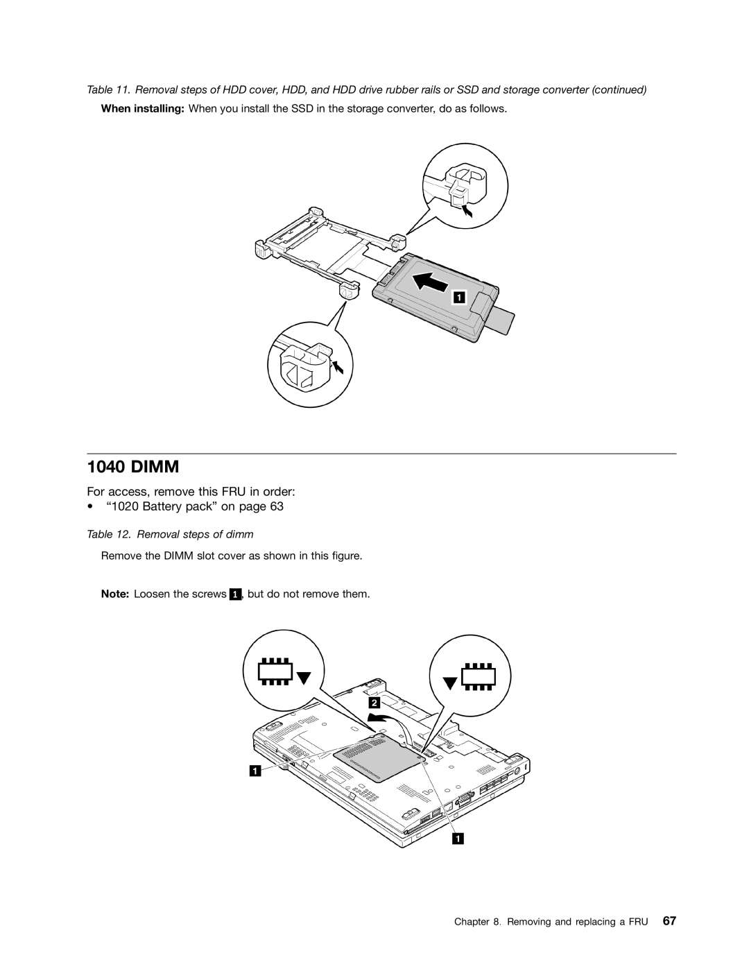 Lenovo 3093AC6 manual Dimm, For access, remove this FRU in order Battery pack on 