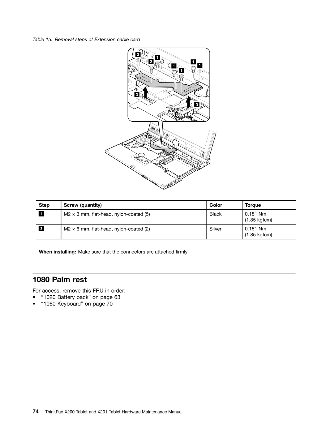 Lenovo 3093AC6 manual Palm rest, Step Screw quantity Color Torque 