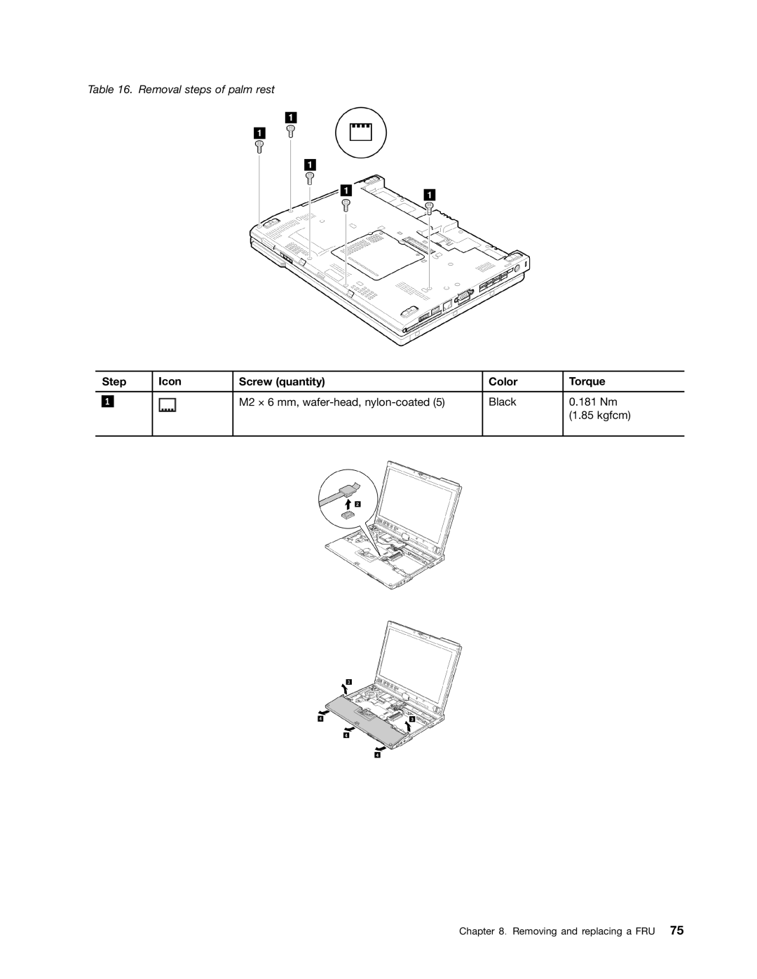 Lenovo 3093AC6 manual Removal steps of palm rest 