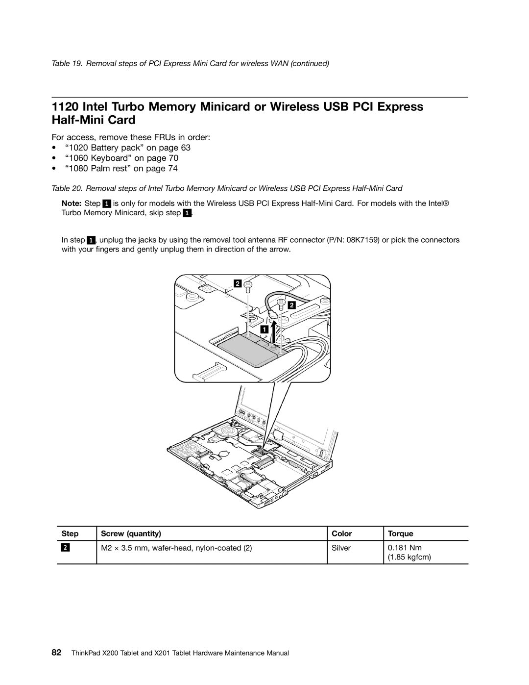 Lenovo 3093AC6 manual M2 × 3.5 mm, wafer-head, nylon-coated Silver 181 Nm Kgfcm 