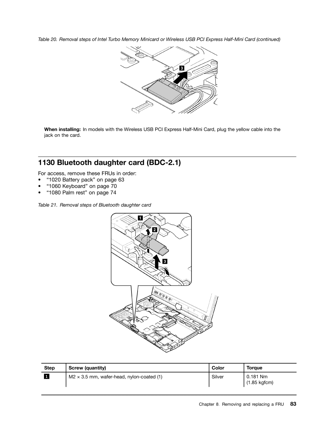 Lenovo 3093AC6 manual Bluetooth daughter card BDC-2.1 