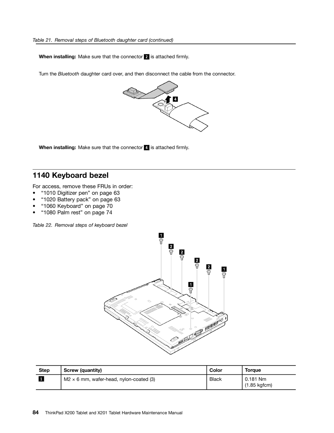 Lenovo 3093AC6 manual Keyboard bezel 