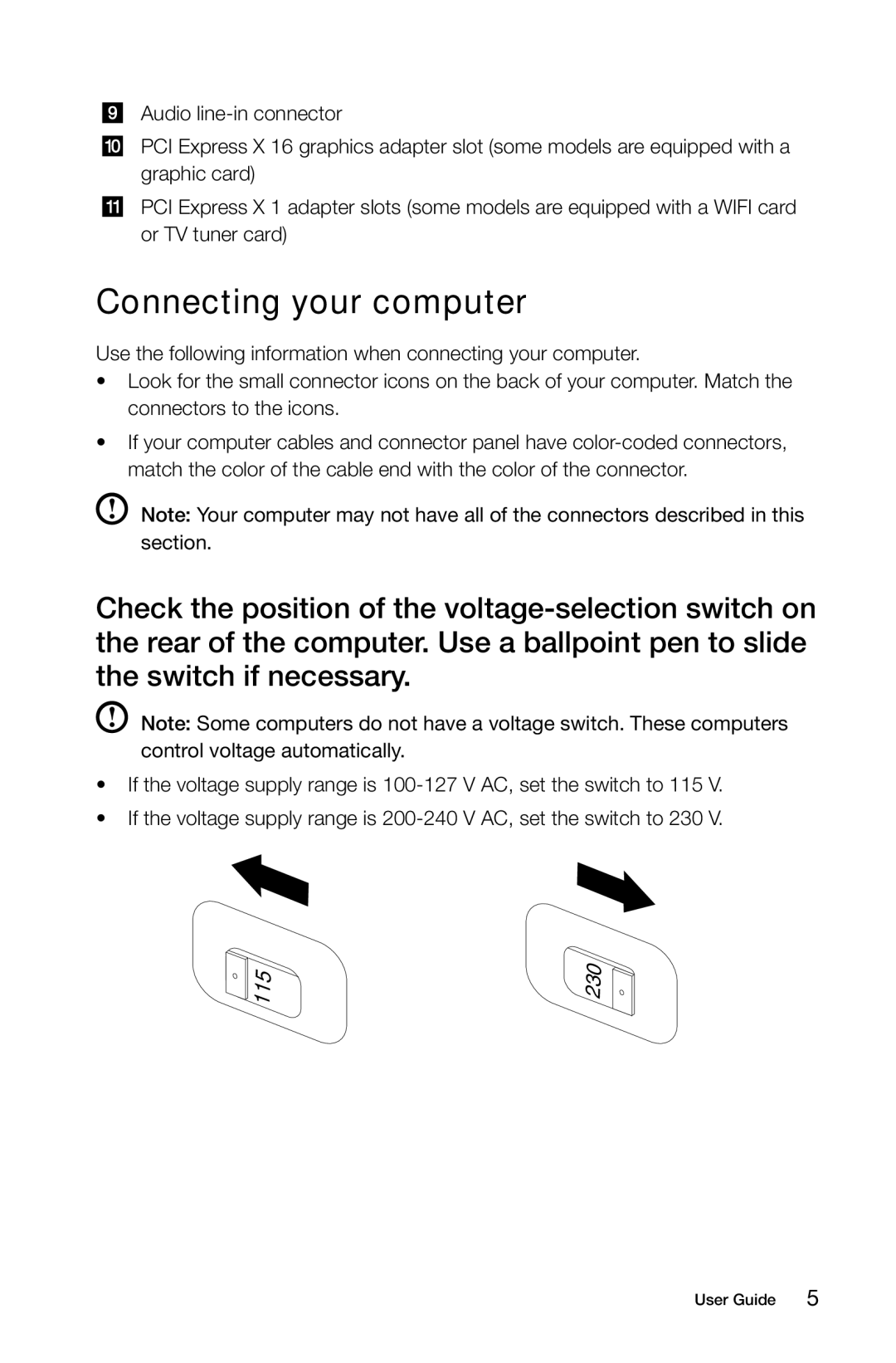 Lenovo 10091, 3099, 57312709, 57RF0010, 57312430, 2558, H430, B540, 1194, 1196, 10080 manual Connecting your computer 