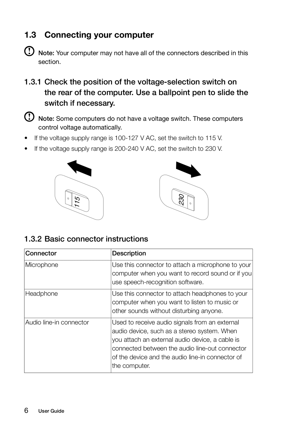 Lenovo 10086, 3109, 4743 K430 manual Connecting your computer, Basic connector instructions 