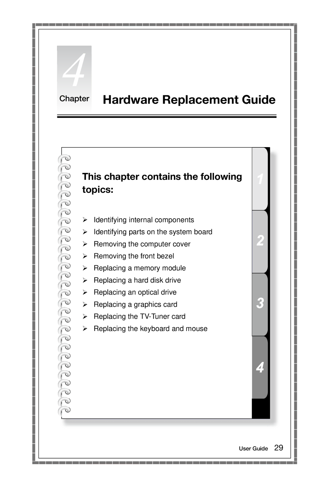 Lenovo 4743 K430, 3109, 10086 manual Chapter Hardware Replacement Guide 