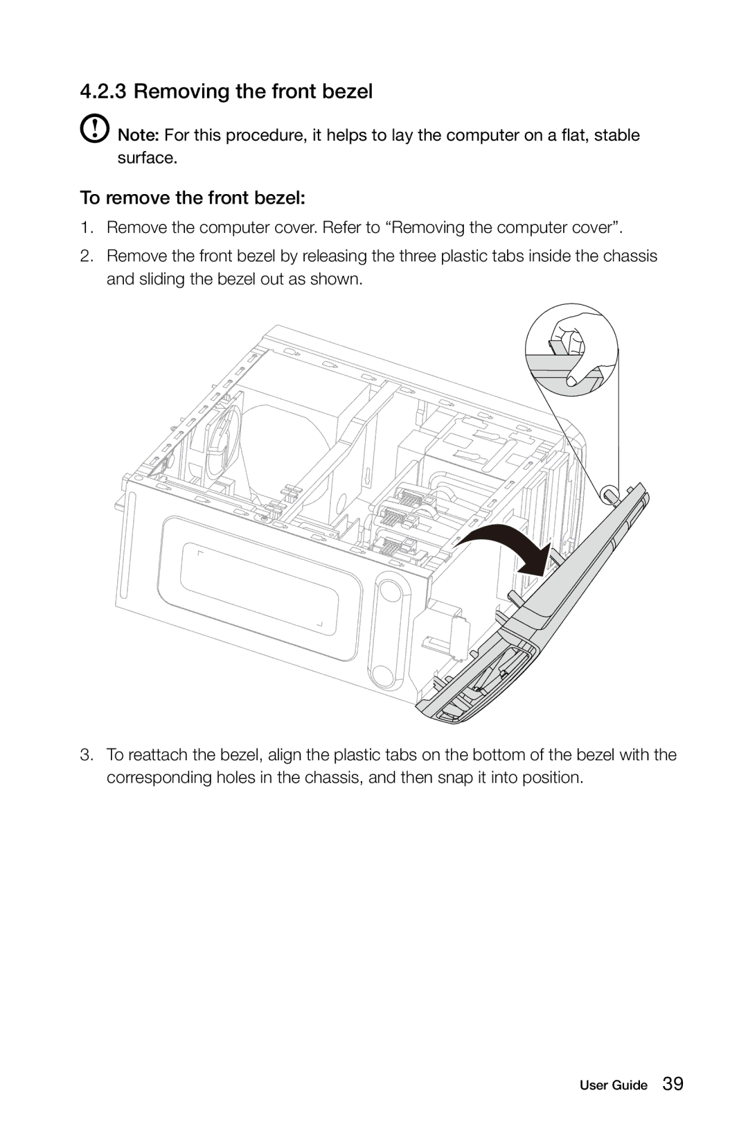 Lenovo 10086, 3109, 4743 K430 manual Removing the front bezel, To remove the front bezel 