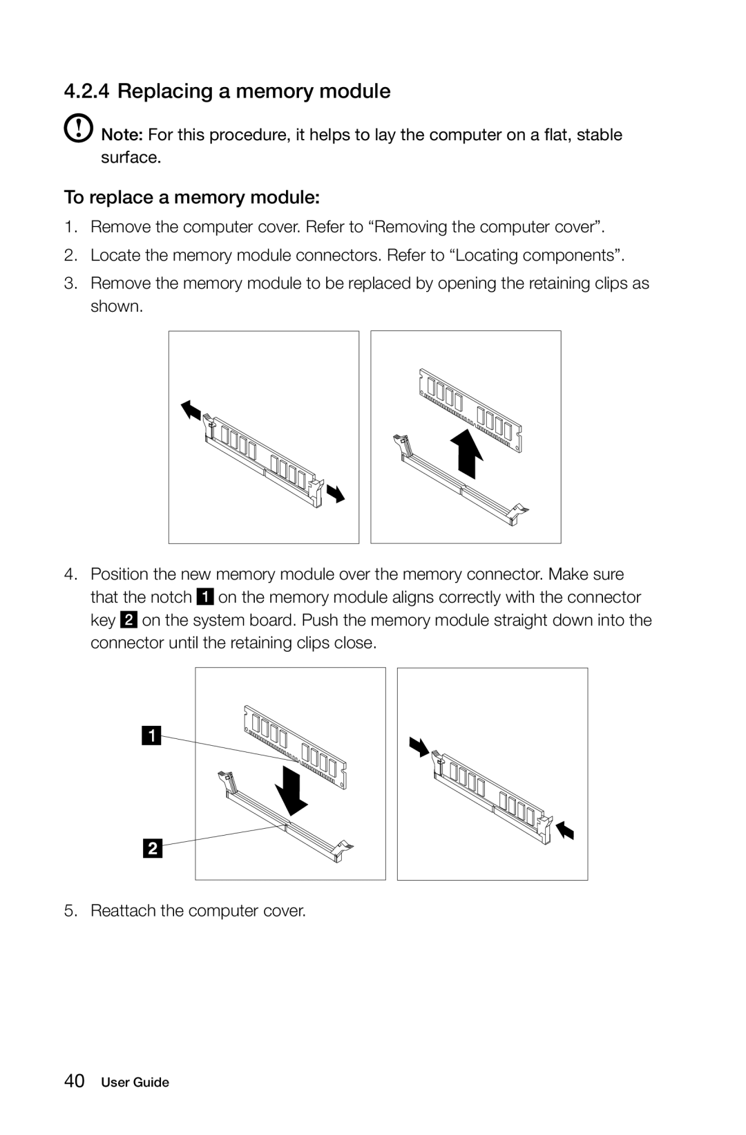 Lenovo 3109, 4743 K430, 10086 manual Replacing a memory module, To replace a memory module 