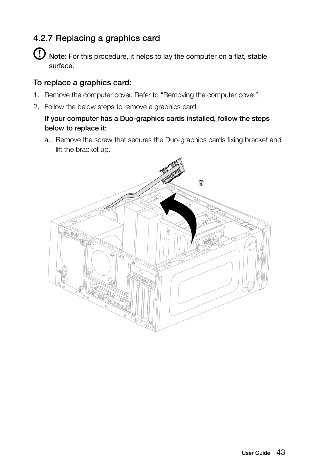 Lenovo 3109, 4743 K430, 10086 manual Replacing a graphics card, To replace a graphics card 