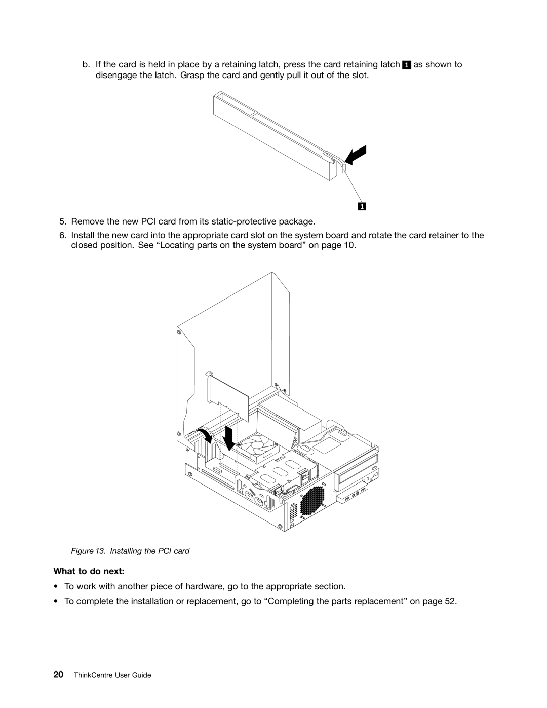 Lenovo 3128, 3120, 3122, 3126 manual Installing the PCI card 