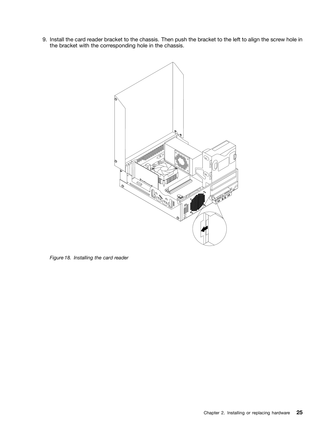 Lenovo 3126, 3120, 3122, 3128 manual Installing the card reader 