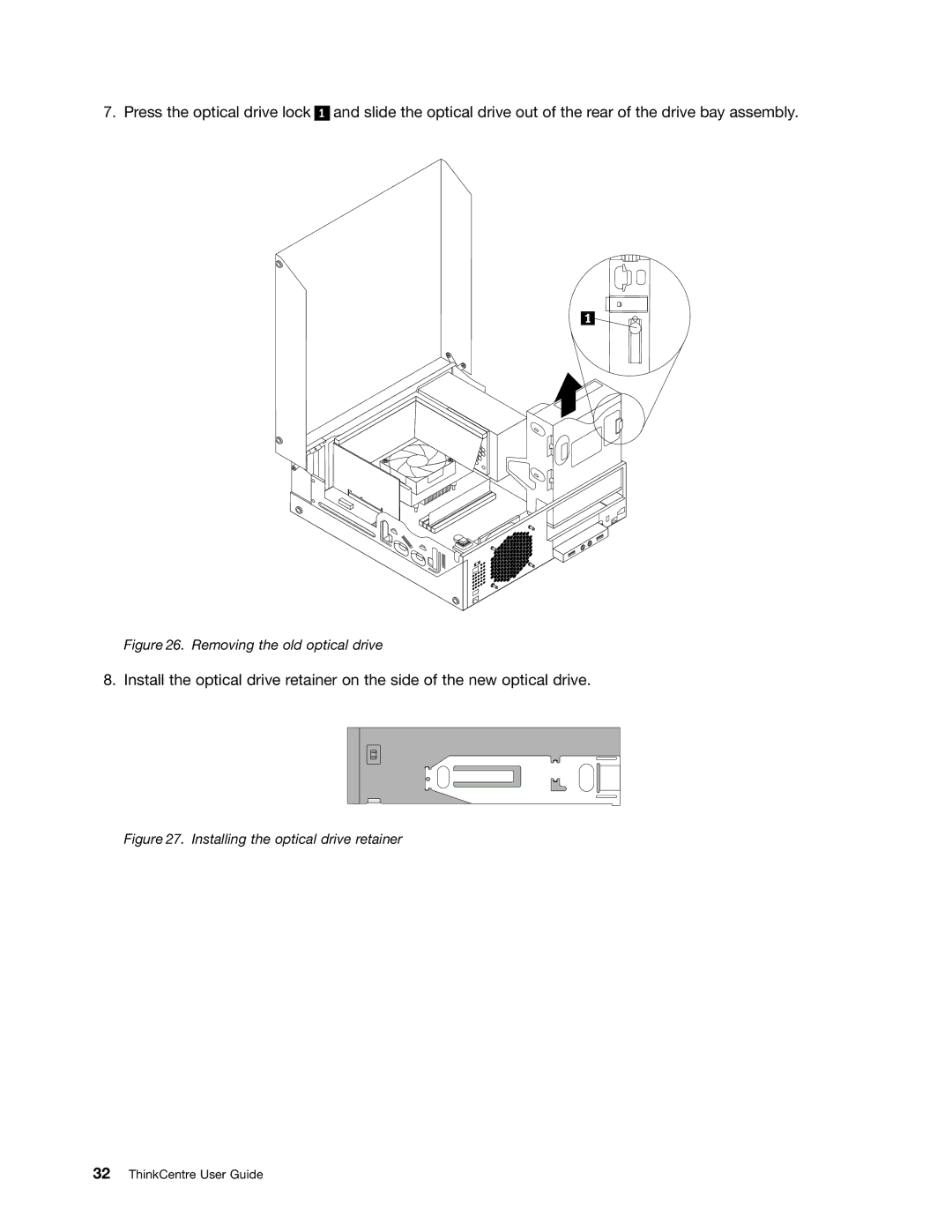 Lenovo 3128, 3120, 3122, 3126 manual Removing the old optical drive 