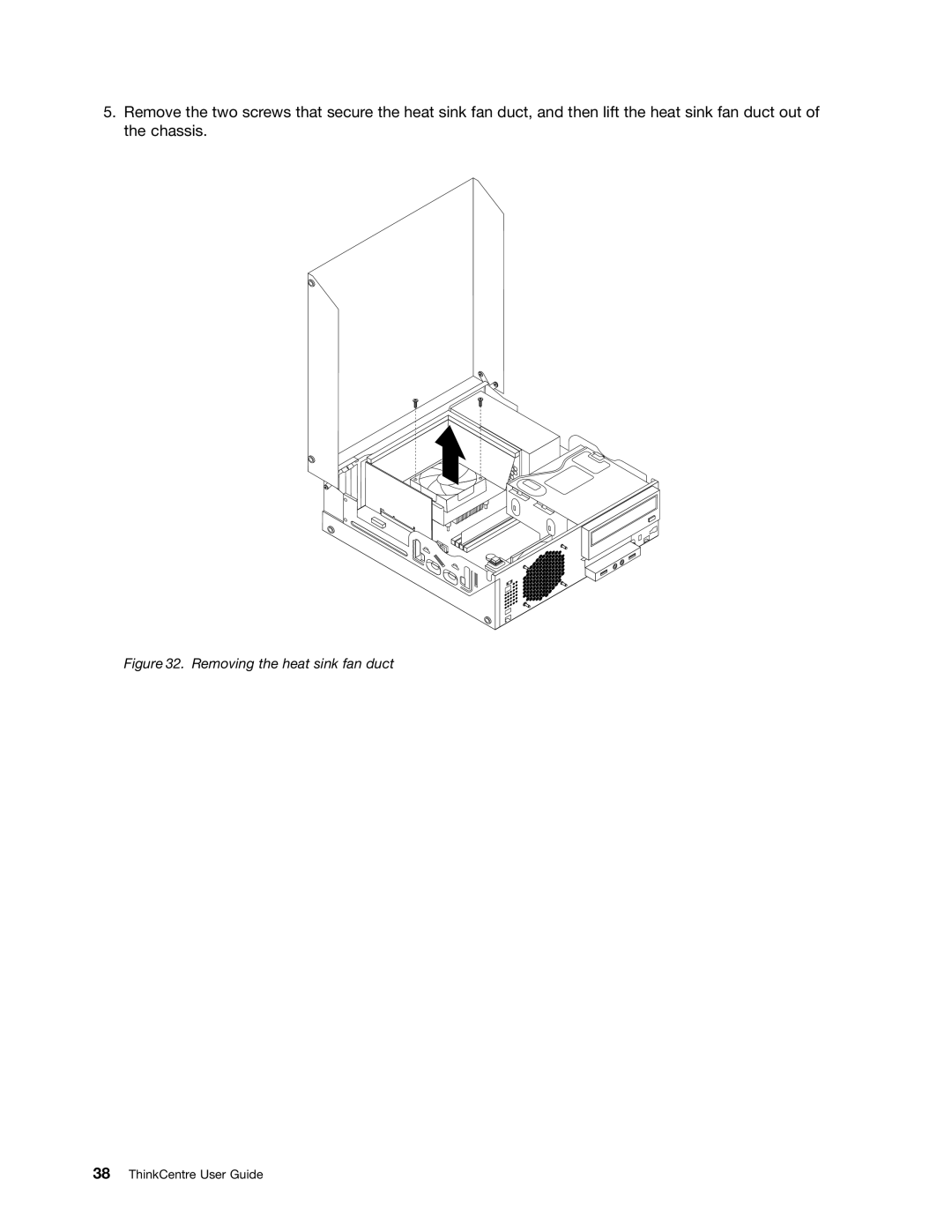 Lenovo 3120, 3122, 3128, 3126 manual Removing the heat sink fan duct 