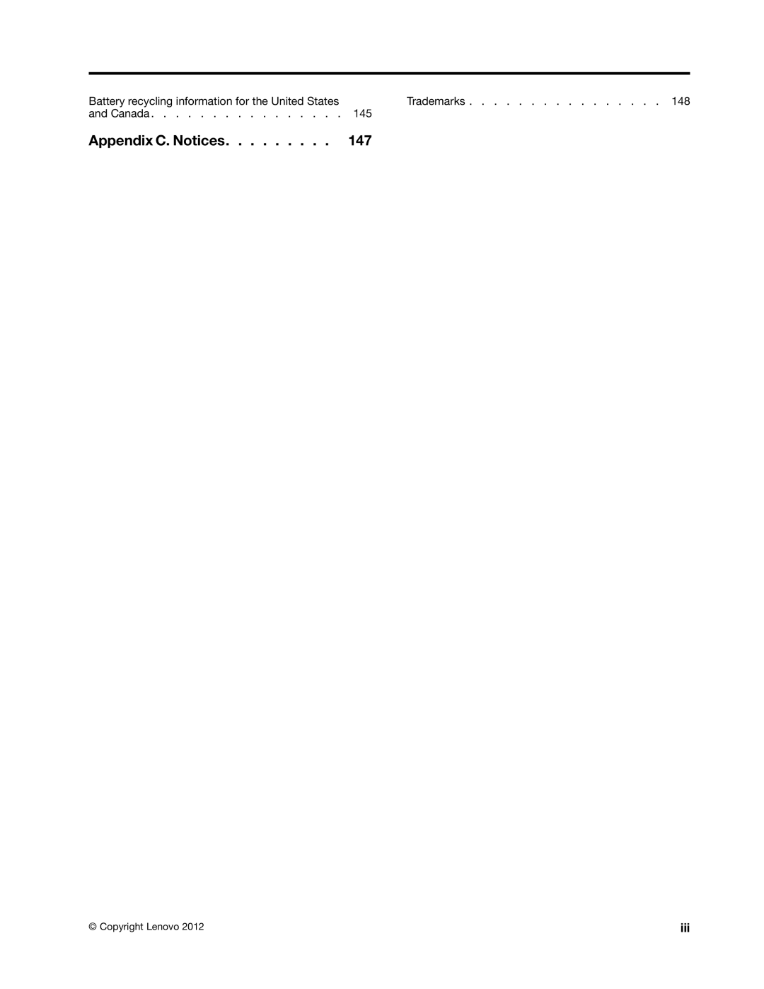 Lenovo 336655U, 3259AD9 manual Appendix C. Notices 147 