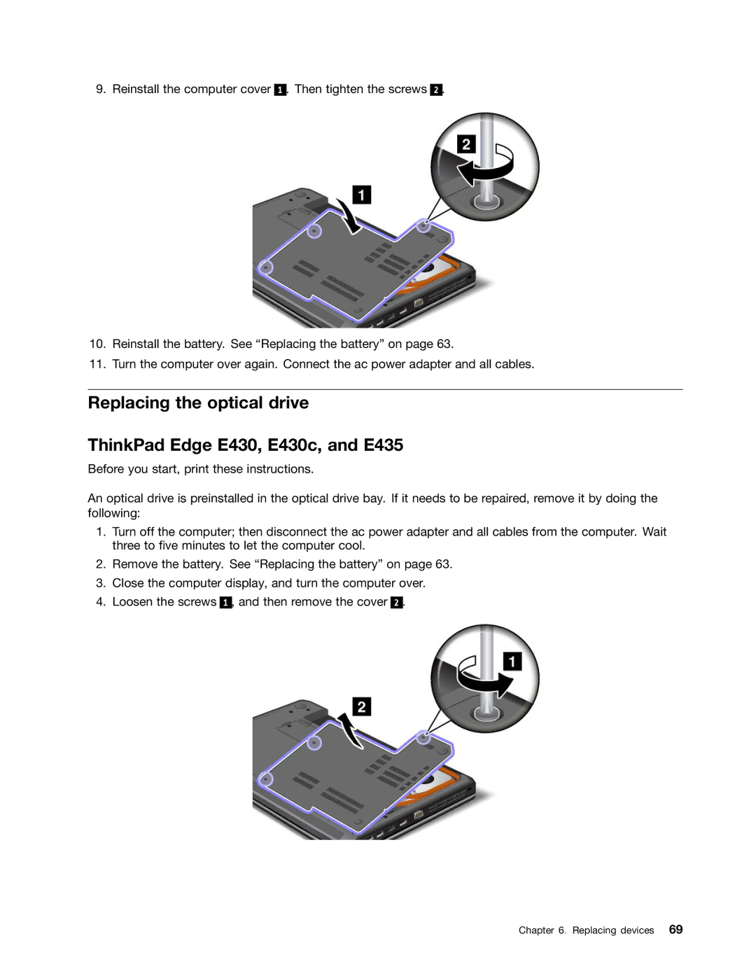 Lenovo 336655U, 3259AD9 manual Replacing devices 