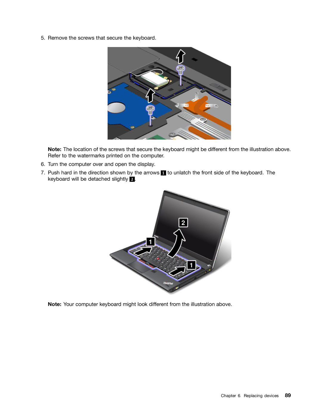 Lenovo 3484BGU, 32605TS, E435, E430, E530c, E535, 627156U manual Replacing devices 