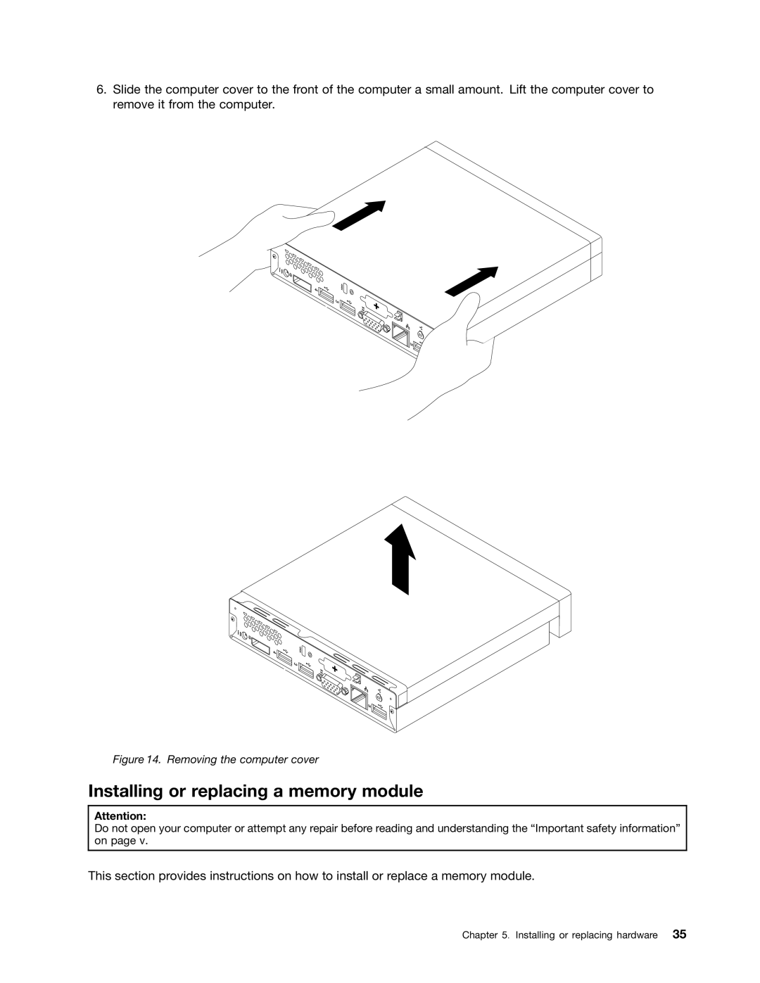 Lenovo 3264, 3267, 3263, 3273, 4156, 4004, 3856, 3261 manual Installing or replacing a memory module, Removing the computer cover 