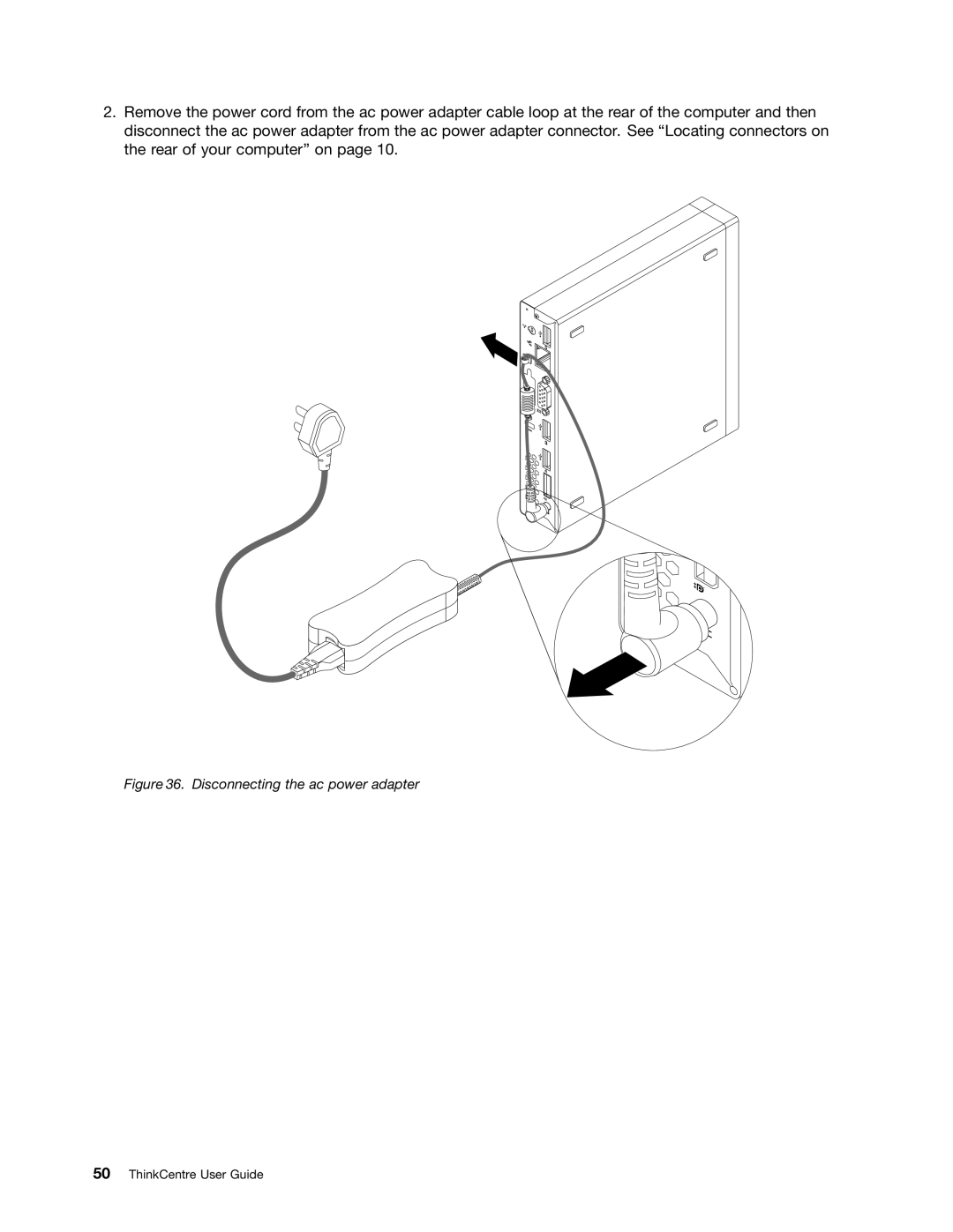 Lenovo 3267, 3264, 3263, 3273, 4156, 4004, 3856, 3261 manual Disconnecting the ac power adapter 