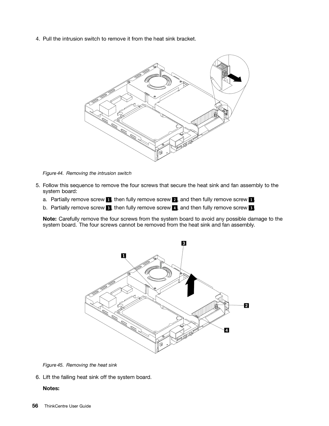 Lenovo 3856, 3267, 3264, 3263, 3273, 4156, 4004, 3261 manual Lift the failing heat sink off the system board 