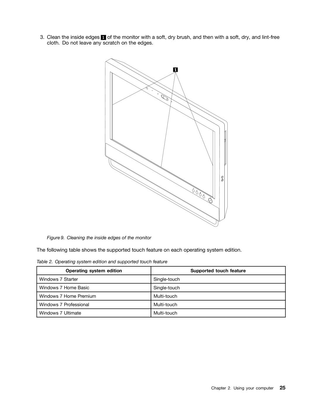 Lenovo 3291, 3281, 3280, 3297, 3305, 3296, 3298, 3292, 3294, 3293, 3311, 3314, 3309 Operating system edition Supported touch feature 